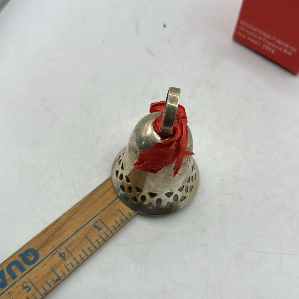 Vintage International Silver Co Silverplated Engraved Christmas 1994 Bell Decor